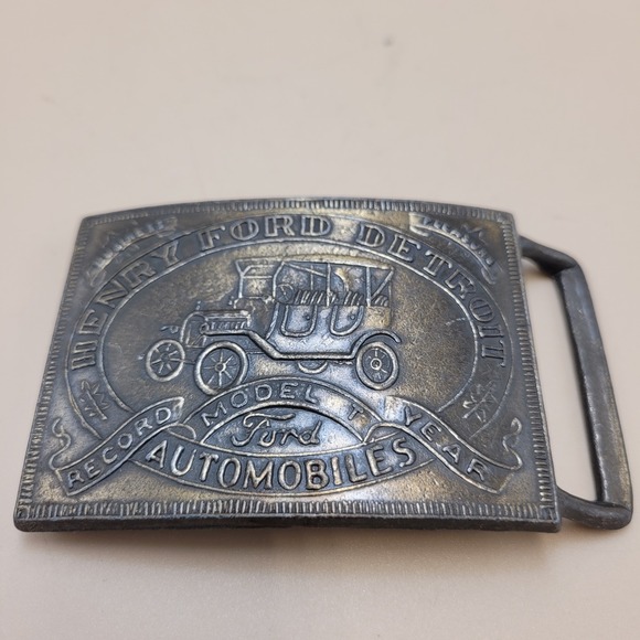 Other - Vintage, Belt Buckle, Henry Ford, Detroit, Record Year, Model T, Ford Automobile